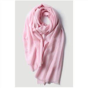 Lenço oco de malha de lã mercerizada de cor sólida