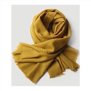 女性中空ソリッドカラーウールスカーフ