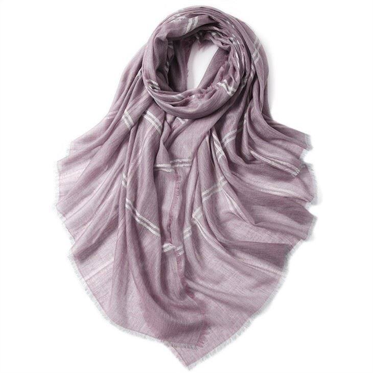 Soft Lightweight Checked Plaid Tartan Cashmere Scarf