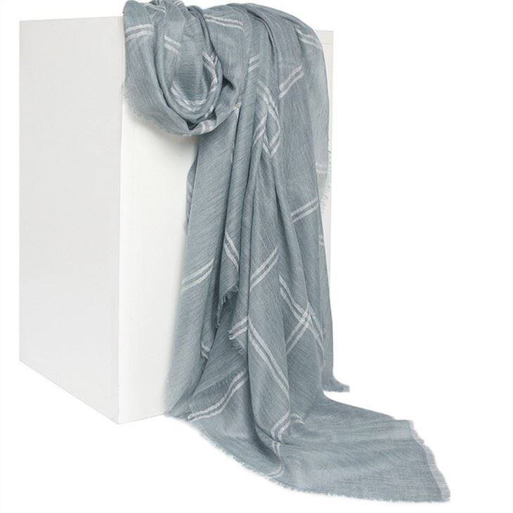 Soft Lightweight Checked Plaid Tartan Cashmere Scarf