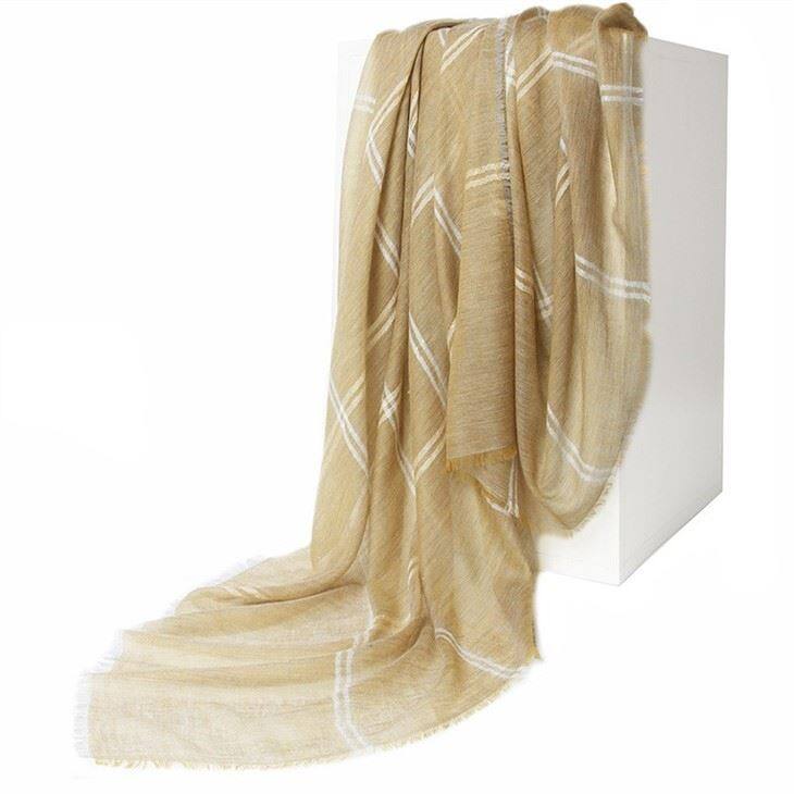 Soft Lightweight Checked Plaid Tartan Cashmere Scarf