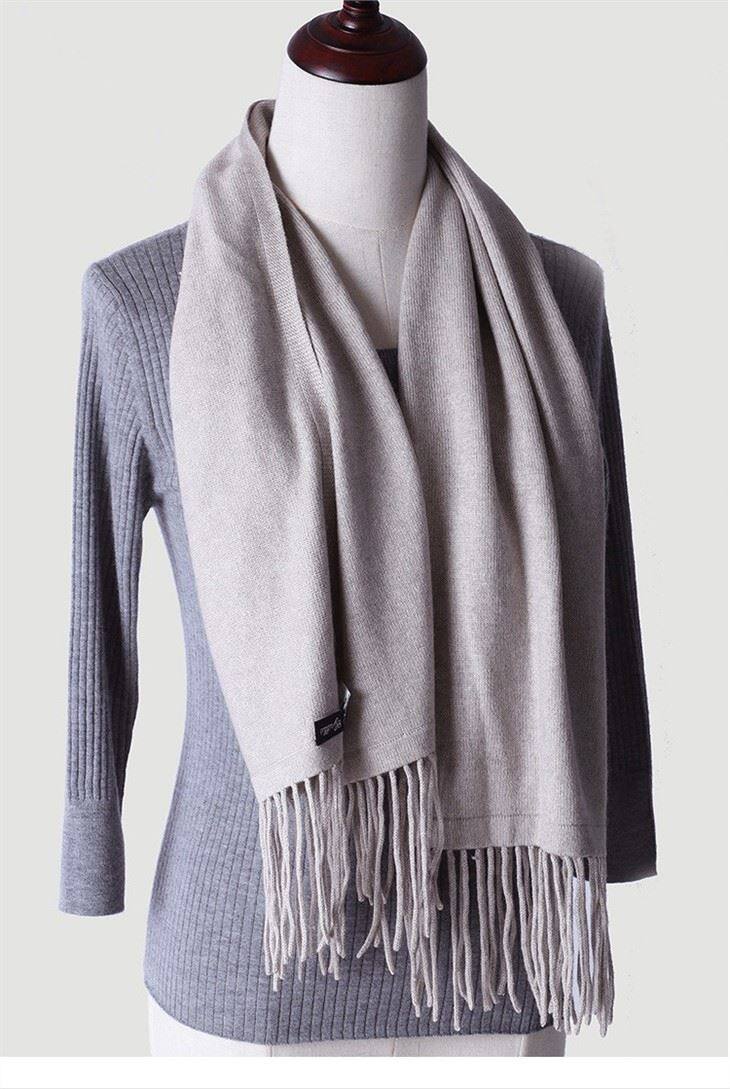 Solid Color Knitted Stylish Cashmere Scarf