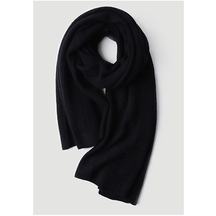 Solid Color Knitted Widened Cashmere Scarf