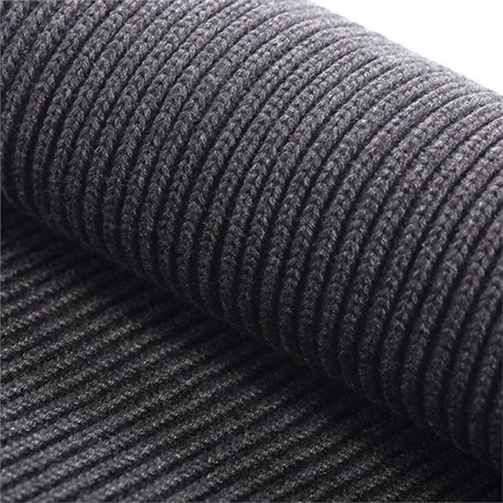 Solid Color Rib Knit Wool Scarf