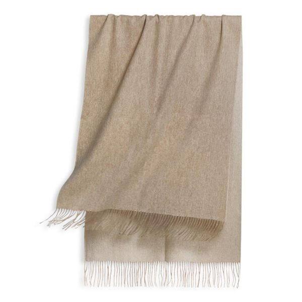 Eșarfă din lână de culoare solidă cu ciucure