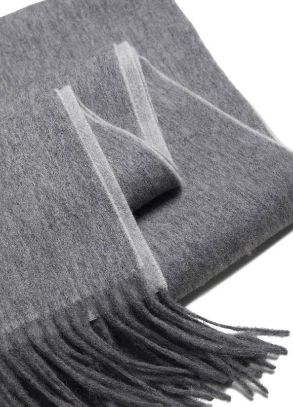 Solid Color Wool Scarf With Tassel