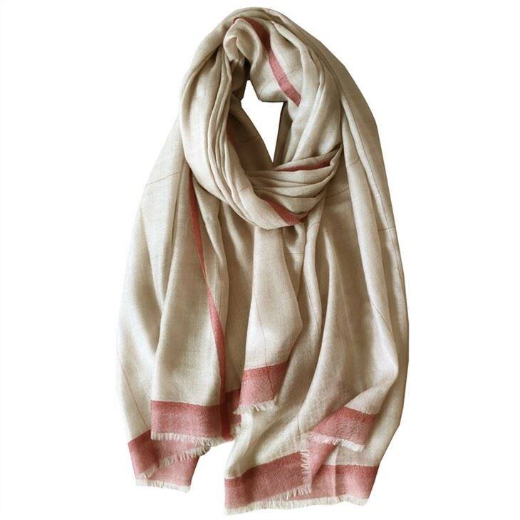 Summer Thin Striped Women Cashmere Scarf