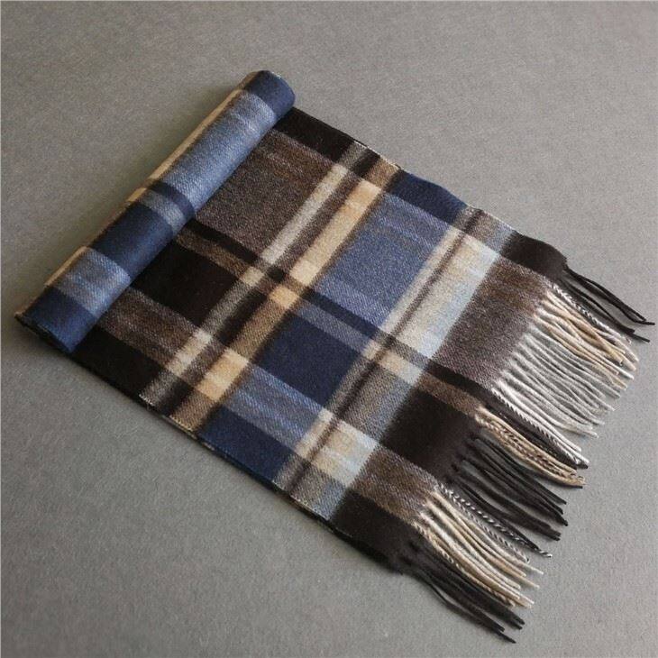 Thick Checked 100 Cashmere Scarf