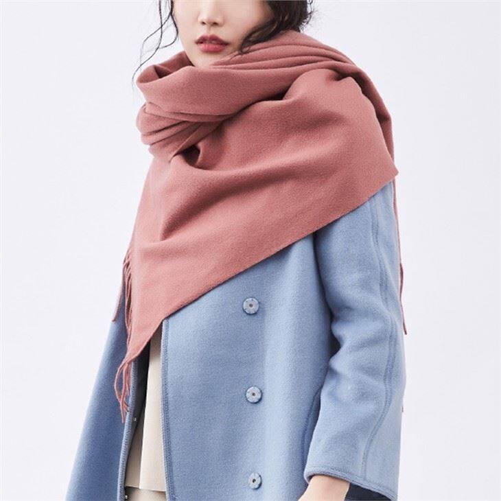 Thick Oversize Solid Color Cashmere Scarf