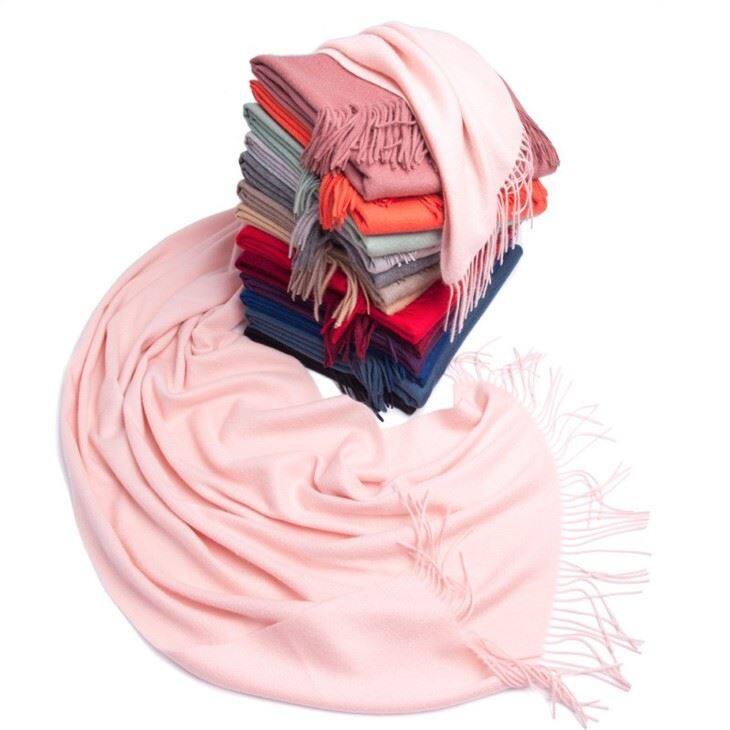 Thick Oversize Solid Color Cashmere Scarf
