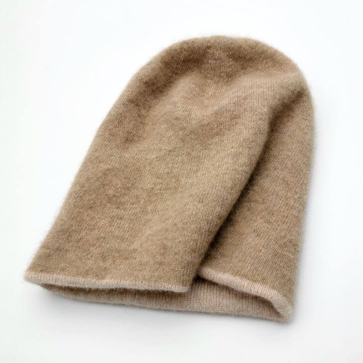Thin Knit Men Double Layer Cashmere Beanie