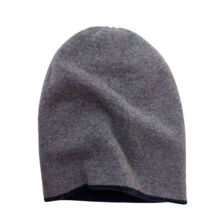 Thin Knit Men Double Layer Cashmere Beanie