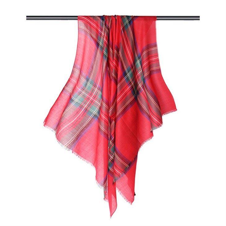 Thin Soft Unisex Checked Water Soluble Scarf