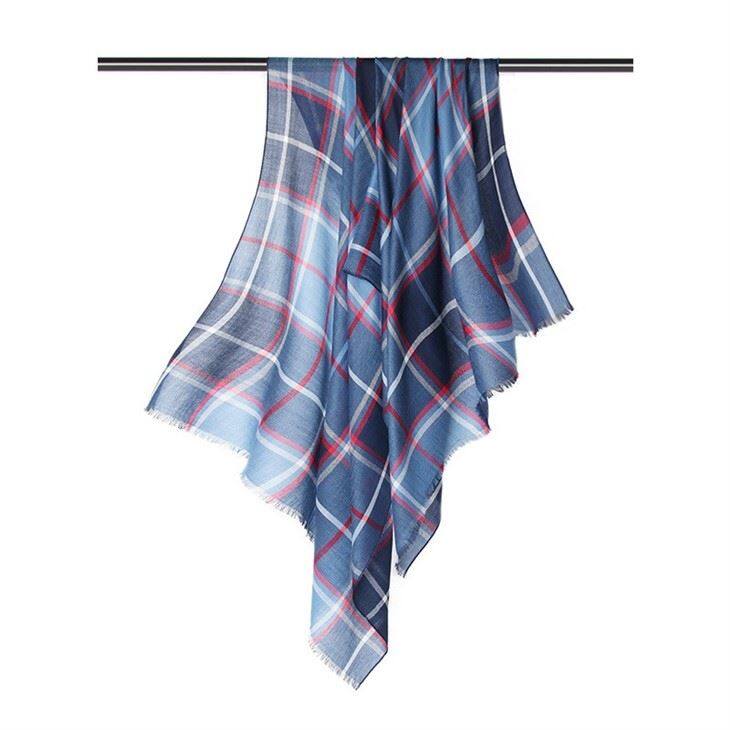 Thin Soft Unisex Checked Water Soluble Scarf
