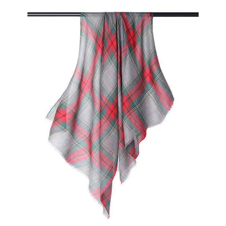 Thin Soft Unisex Checked Water Soluble Scarf
