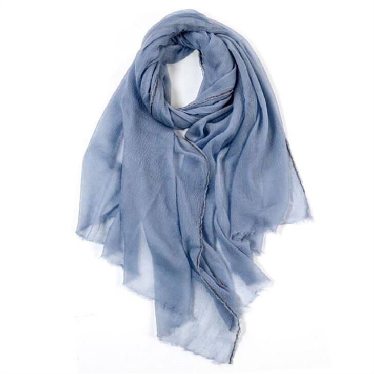 Translucent Solid Color Worsted Cashmere Scarf