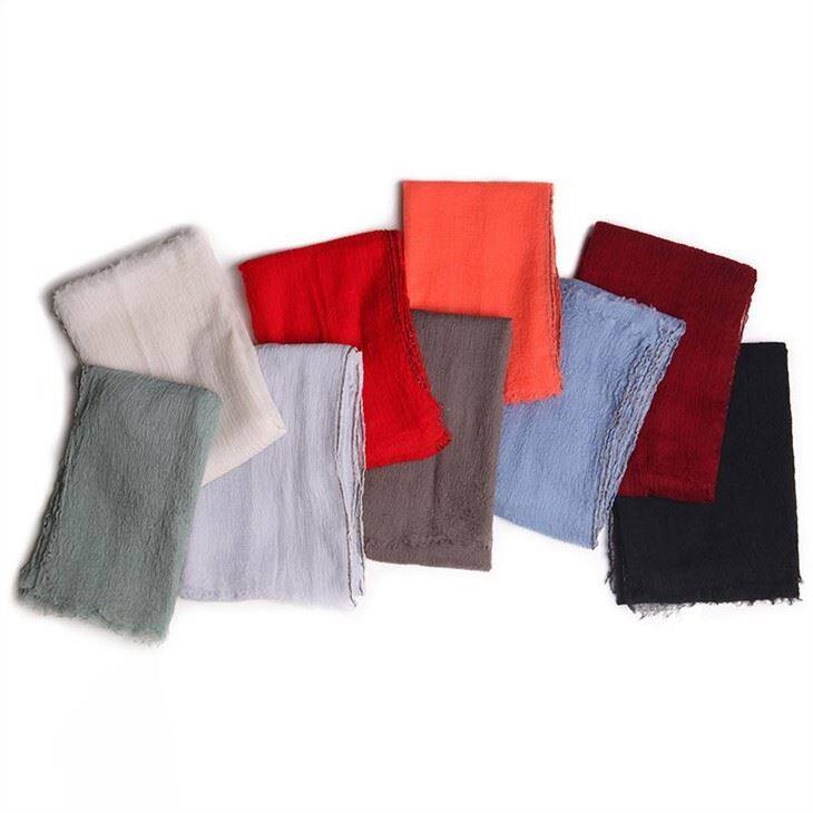 Translucent Solid Color Worsted Cashmere Scarf