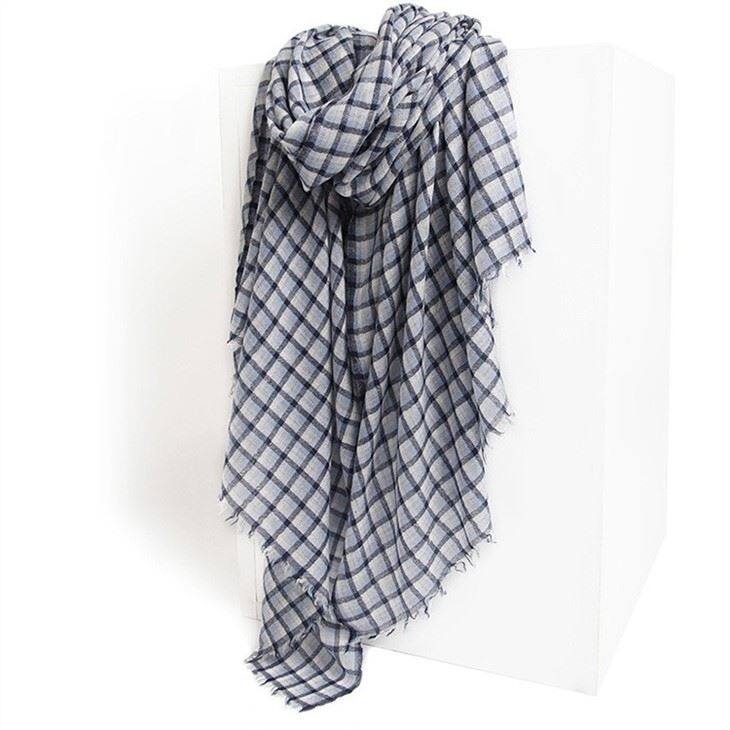 Ultra-Thin Checked Plaid Tartan Cashmere Scarf
