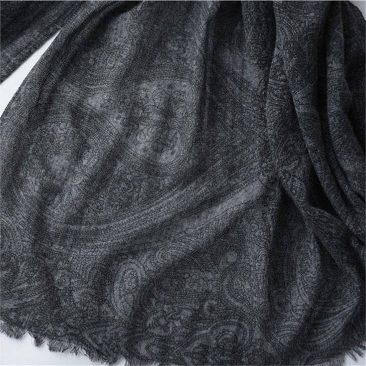 Ultra-thin Paisley Print Cashmere Scarf