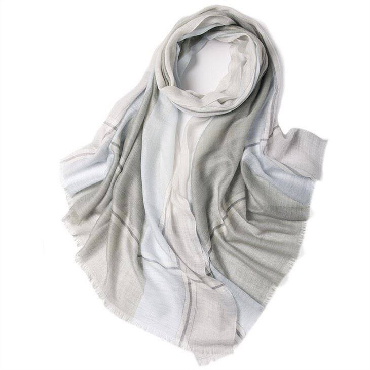 Ultra-thin Plain Checked Plaid Tartan Cashmere Scarf