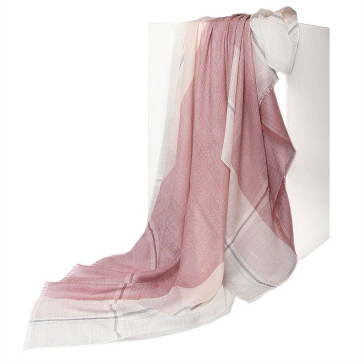 Ultra-thin Plain Checked Plaid Tartan Cashmere Scarf