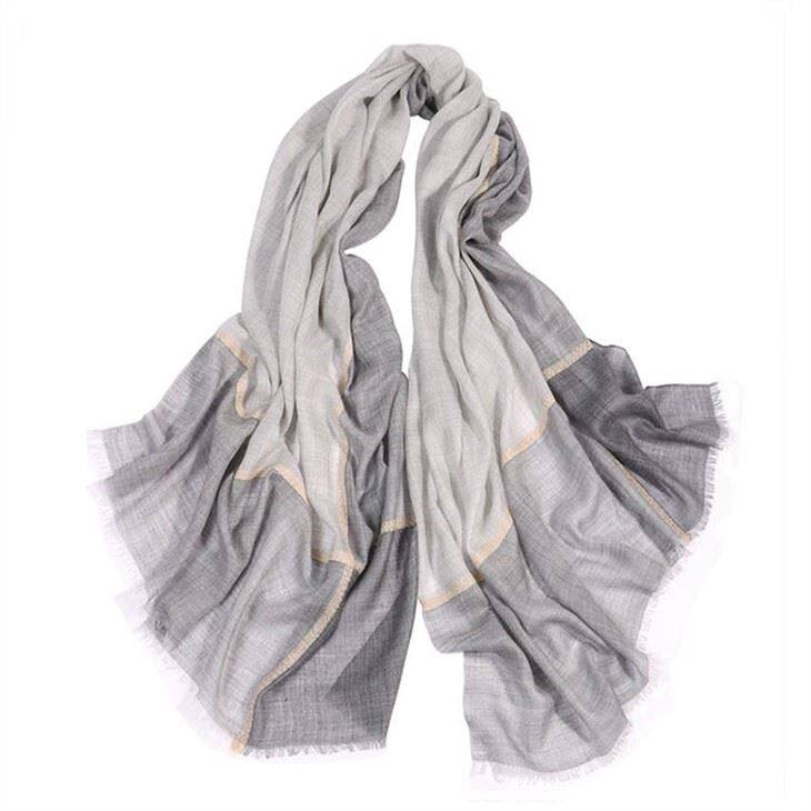 Ultrathin Worsted Checked Plaid Tartan Cashmere Scarf