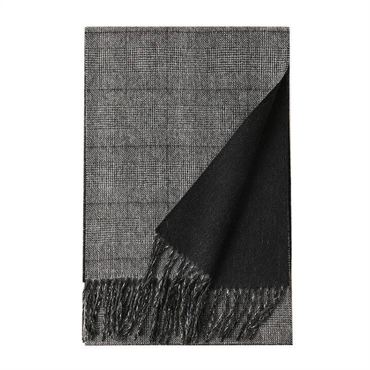 Unisex Checked Double Side Cashmere Scarf