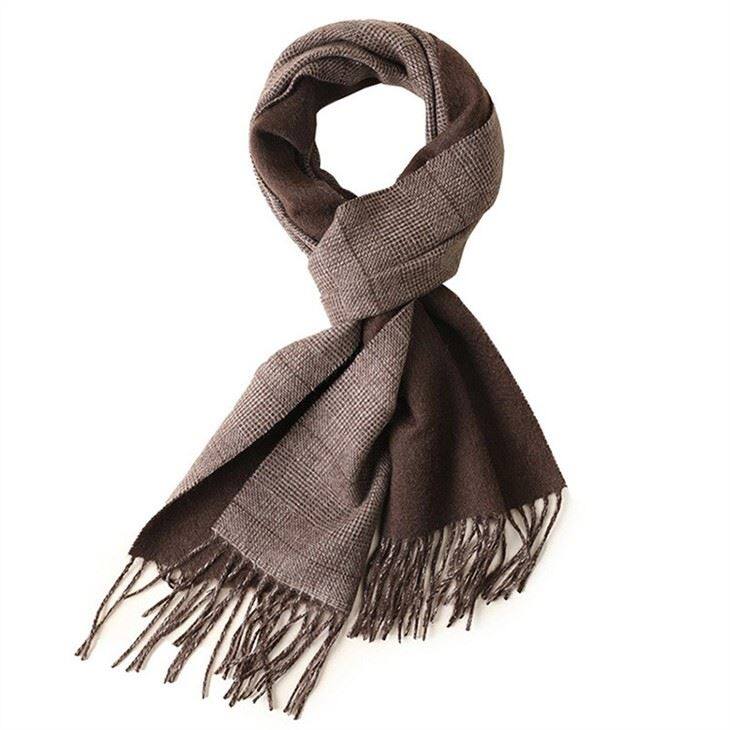 Unisex Checked Double Side Cashmere Scarf