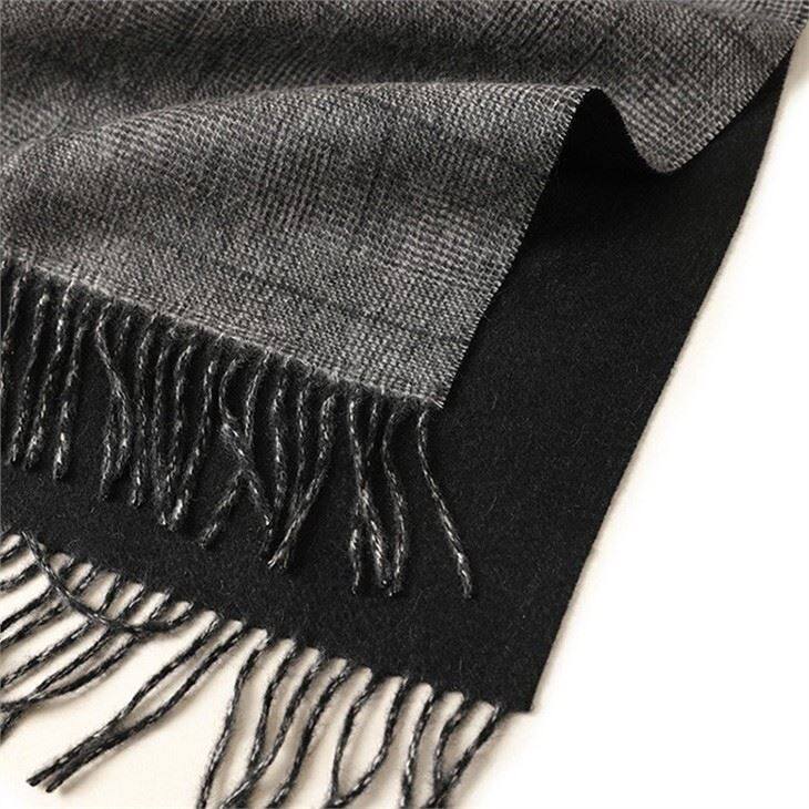 Unisex Checked Double Side Cashmere Scarf