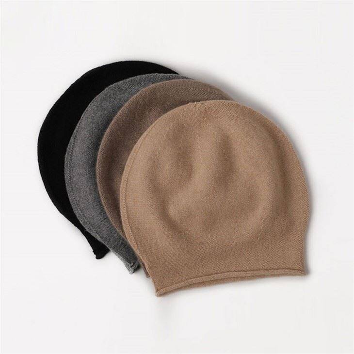 Unisex dày lên vải dệt kim Cashmere Beanie
