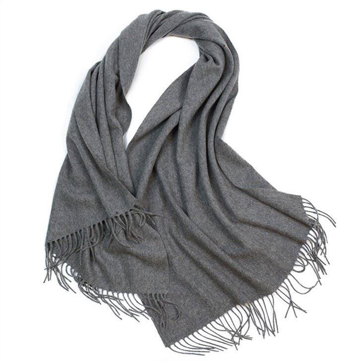 Unisex Warm Woolen Solid Color Wool Scarf