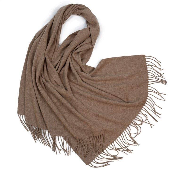Unisex Warm Woolen Solid Color Wool Scarf