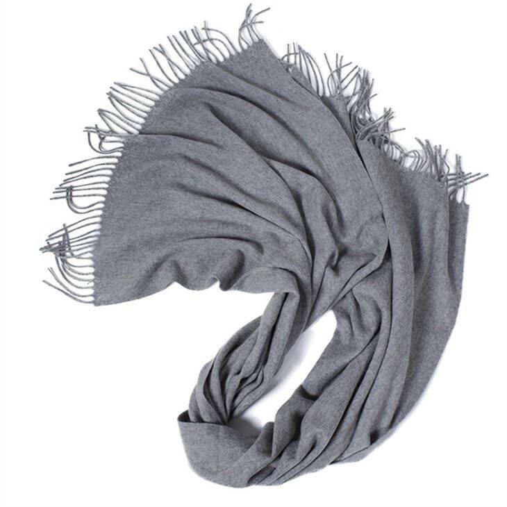 Unisex Warm Woolen Solid Color Wool Scarf