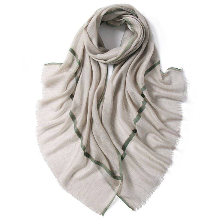 Vintage Checked Plaid Tartan Worsted Cashmere Scarf