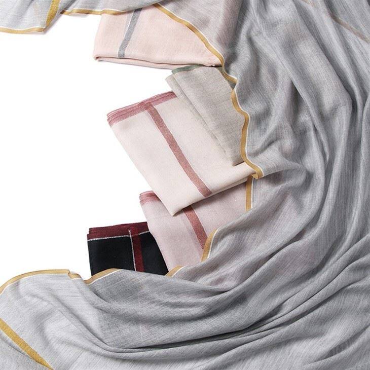 Vintage Checked Plaid Tartan Worsted Cashmere Scarf