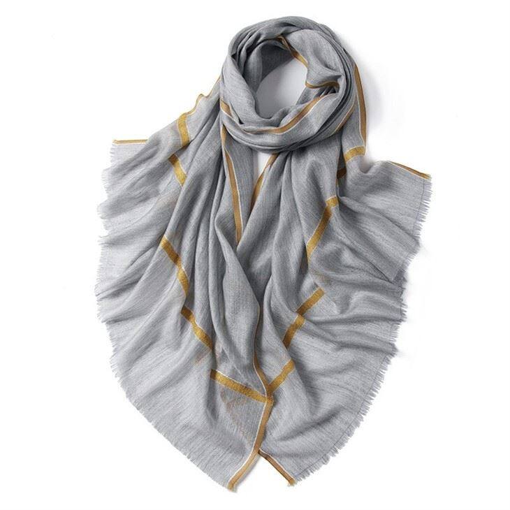 Vintage Checked Plaid Tartan Worsted Cashmere Scarf