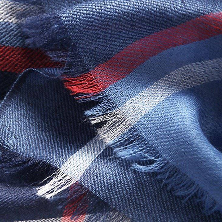 Water Soluble Checked Plaid Tartan Cashmere Scarf