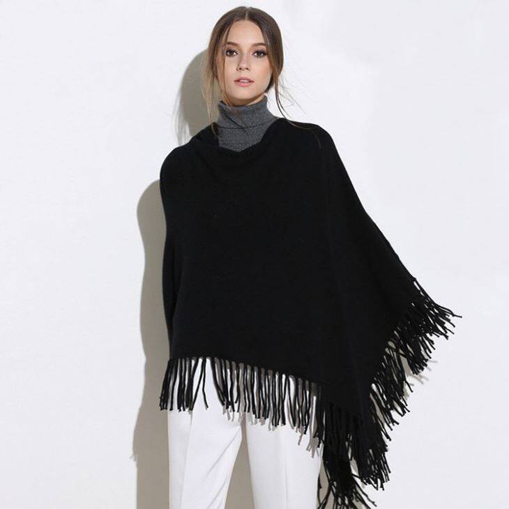 Qishki tekis kashmir poncho