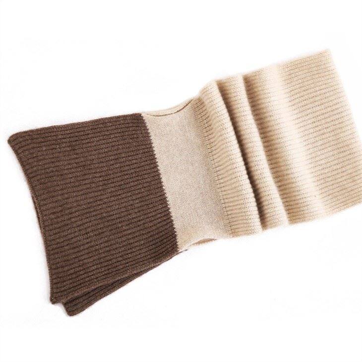 Winter Two-Tone Knitted Cashmere Scarf