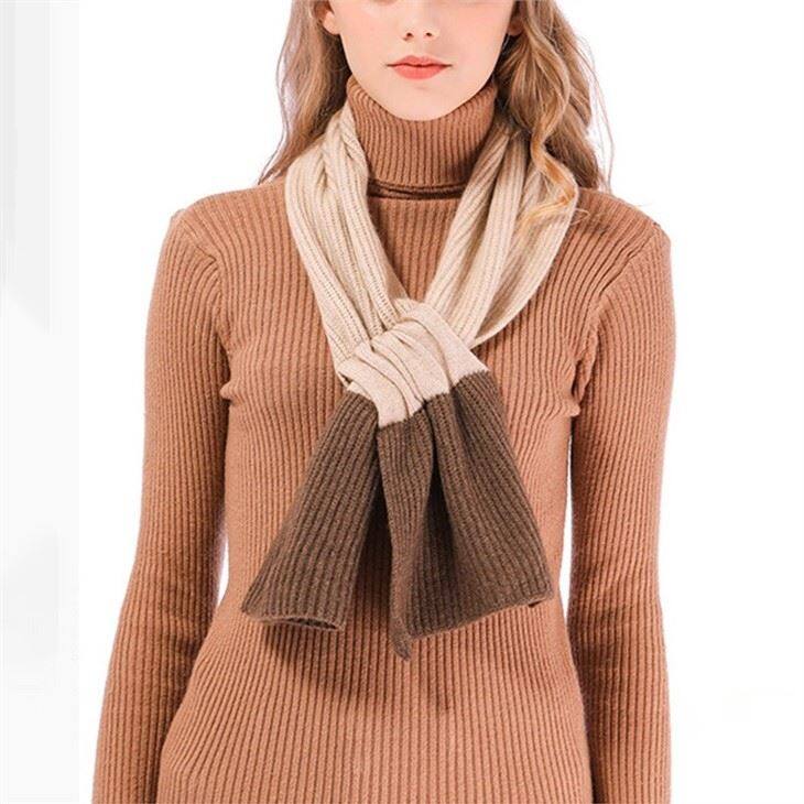 Winter Two-Tone Knitted Cashmere Scarf