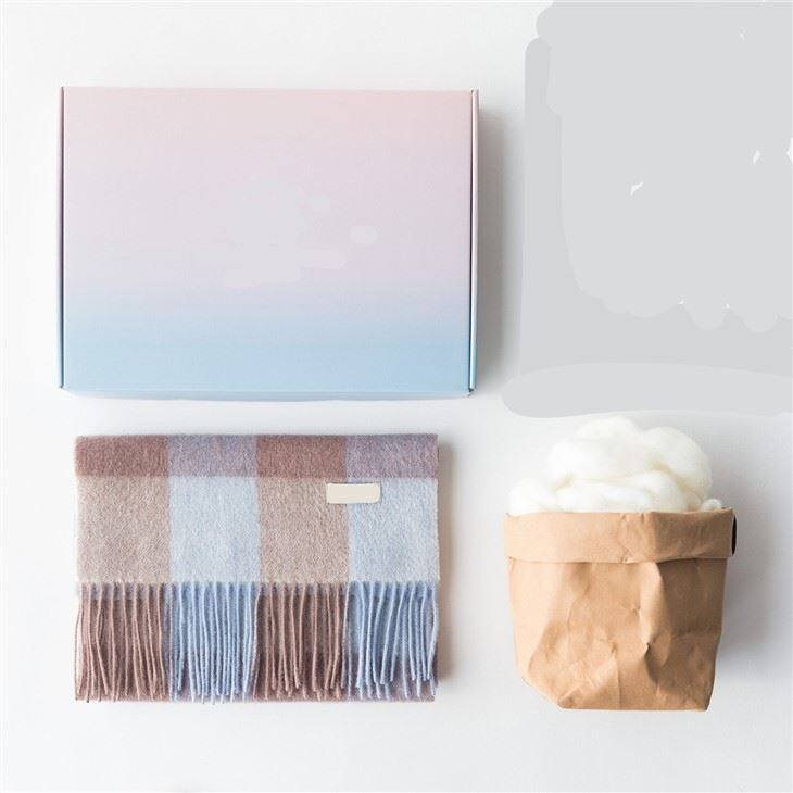 Women Checked Plaid Tartan Wool Scarf