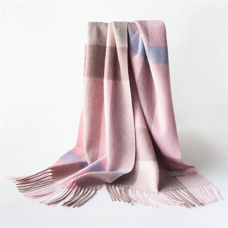 Women Checked Plaid Tartan Wool Scarf