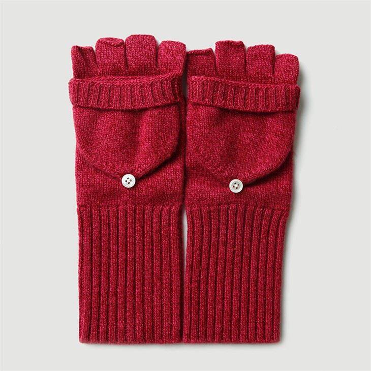 Gants en cachemire à demi-doigts pour femmes