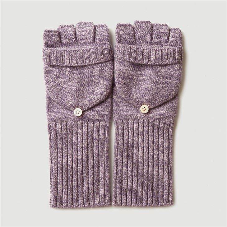 Women Half Finger Flip Cashmere Gloves