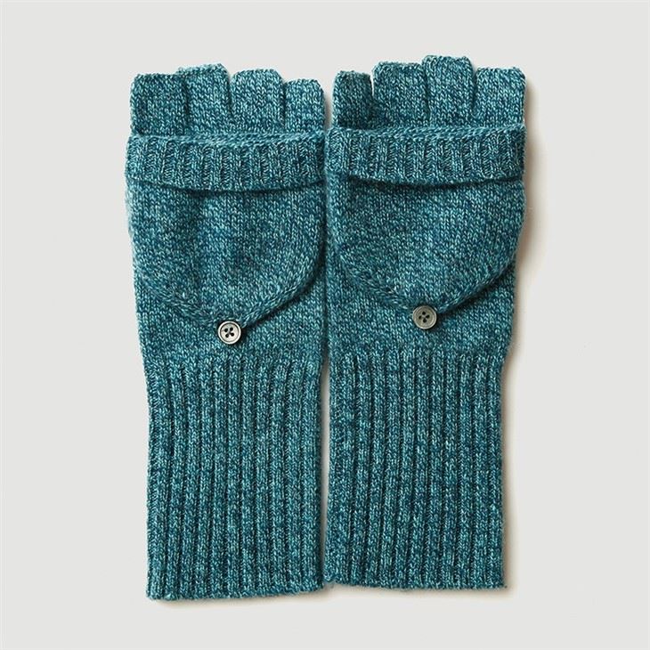 Women Half Finger Flip Cashmere Gloves