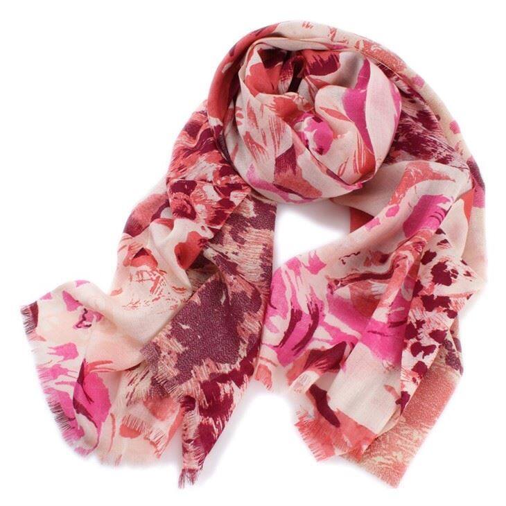 Women Leopard Spring Print Wool Scarf