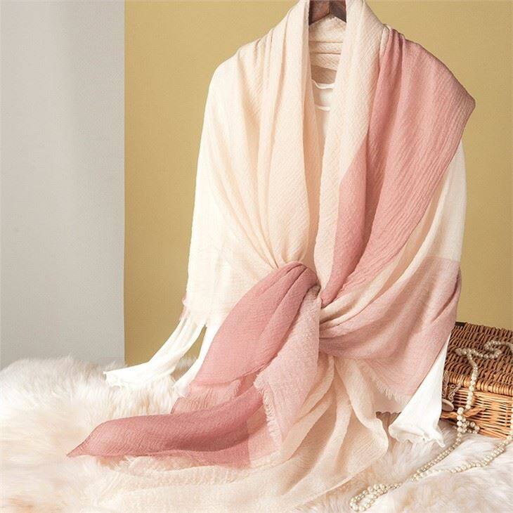 Women Worsted Winter Warm Print Wool Scarf