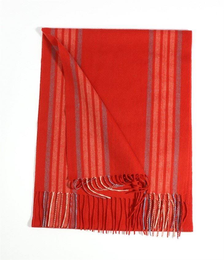 Woolen Dense Scarf Versatile Stripe Cashmere