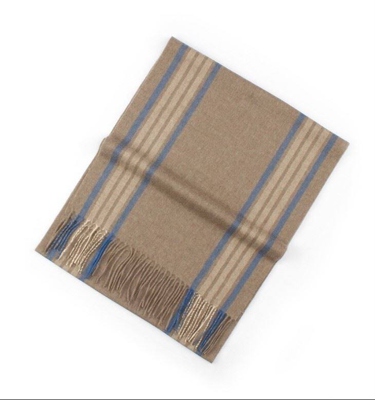Woolen Dense Scarf Versatile Stripe Cashmere