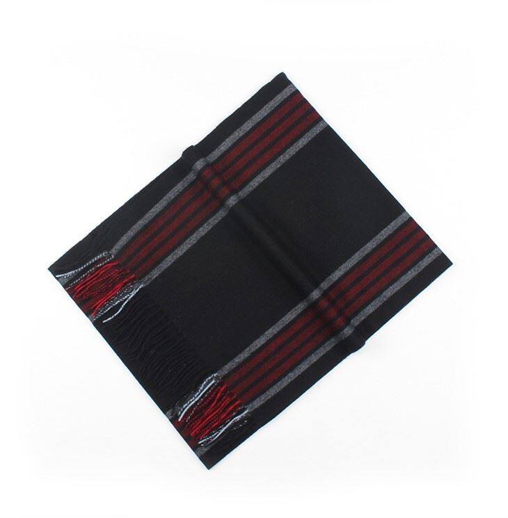 Woolen Dense Scarf Versatile Stripe Cashmere